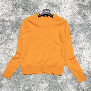 다카시마야 S V넥 니트 스웨터 캐시미어 100% 오렌지 출퇴근