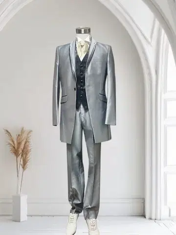 [ verita ] 포멀 슈트 A-LL 베스트 포함 실버 그레이 결혼식