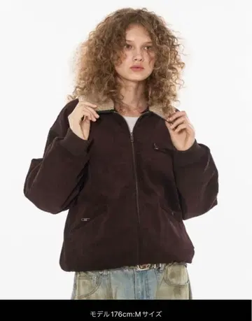 드로 코드 더블 지퍼 2WAY 코듀로이 블루종