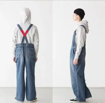 빅맥 데님 오버롤 로우백