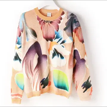 새상품 폴스미스 paul smith 썸머 니트 꽃무늬 보타니컬 핑크