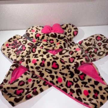 미니 레오파드 무늬 팬캡 머플러