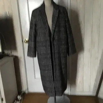 글렌체크 롱 체스터 코트