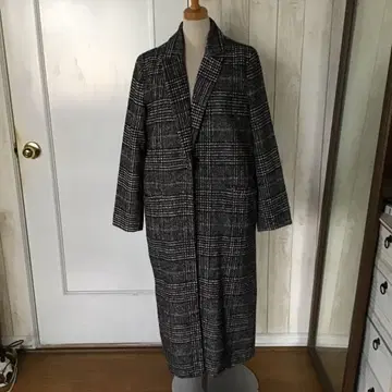 글렌체크 롱 체스터 코트