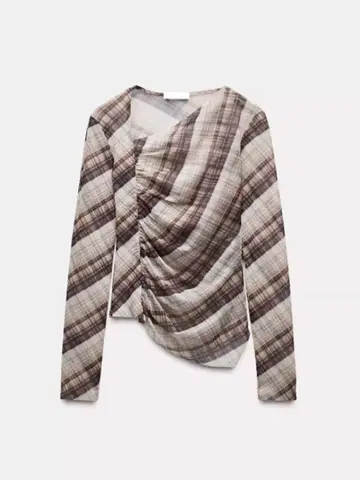 ZARA 체크 무늬 긴팔 상의