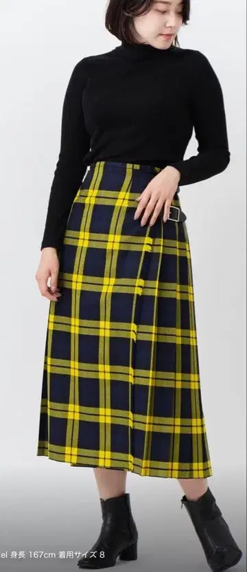 오닐 오브 더블린 롱 83cmW 와이드 벨트 퀼트 랩스커트