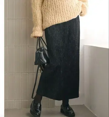 스트라이프 타이트 스커트 S 사이즈 그린