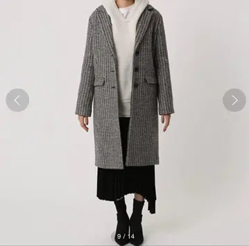 AZUL 체크 무늬 롱 코트