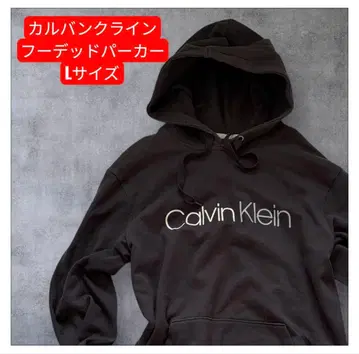 캘빈 클라인 후드 부착 후드티 블랙