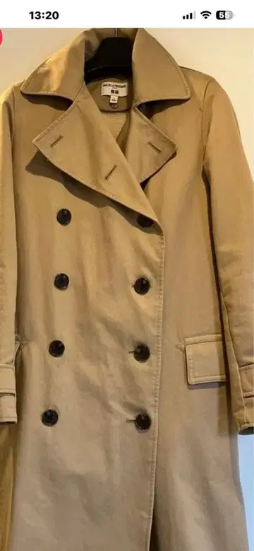 베이지 더블 브레스트 트렌치코트 여성용