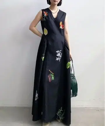 ELEANOR LINEN LIKE DRESS 아메리 빈티지