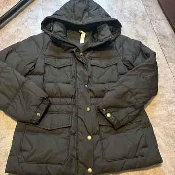 블랙 다운 자켓 후드 부착 XL 클리닝 완료