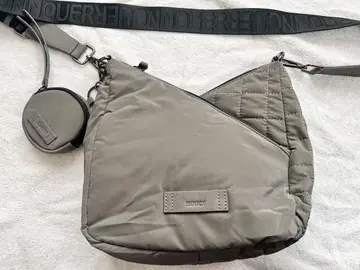 nouer 크로스 디자인 멀티백 퀼팅 숄더백 그레이