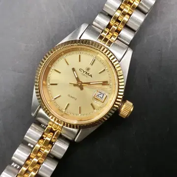 B 시마 CYMA 쿼츠 시계 손목시계 골드/실버