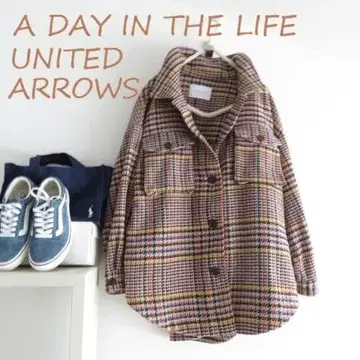 유나이티드 애로우즈 아우터 자켓 코트 트위드 컬러풀 하자 있음