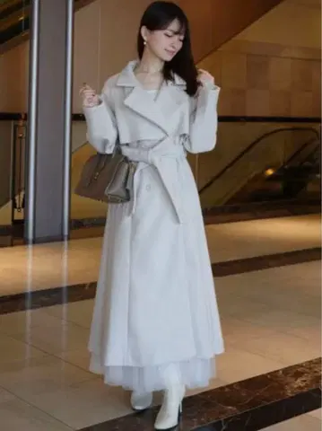 dazzlin 2way 컬러 레이디 코트 아이보리 S