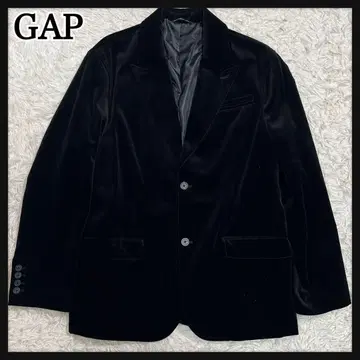 [ 새상품급 ] GAP 올드 갭 벨로아 벨벳 테일러드 자켓 블랙