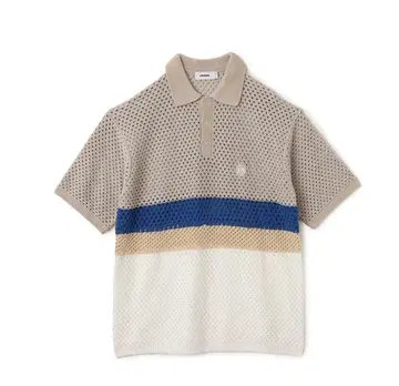 atmos Crochet Polo Sweater BEIGE