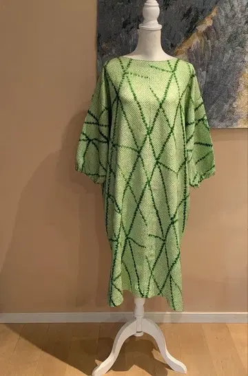 순수 실크 총 쥐어짜기 기모노 리메이크 풀오버 원피스