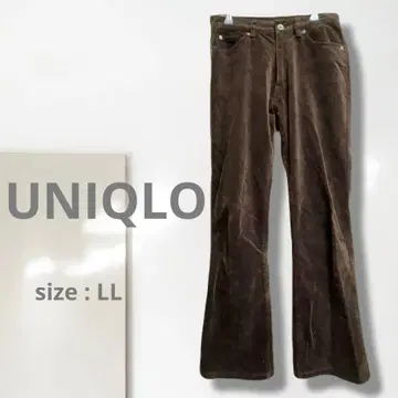 k [유니클로] 플레어 팬츠/새상품급 롱 레그 효과 슬림 벨벳 브라운