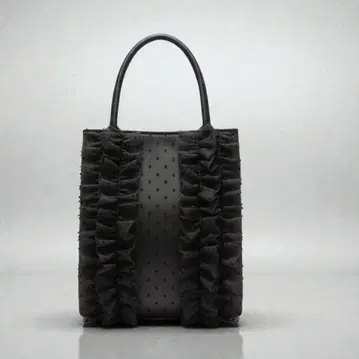 결혼식&성인식 도트 무늬 프릴 장식 블랙 숄더 핸드백