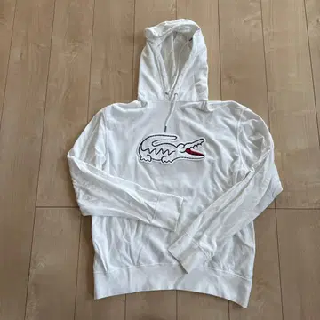 오늘만 가격 인하 LACOSTE 화이트 후드 부착 후드티 US M