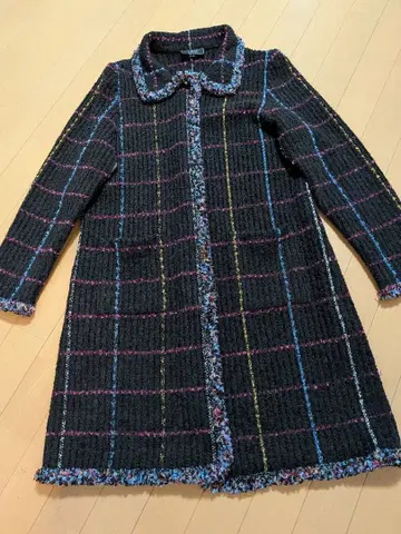 이탈리아제 체크 무늬 롱 코트