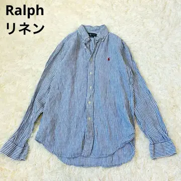 Ralph 랄프 로렌 린넨 100% 스트라이프 셔츠 긴팔