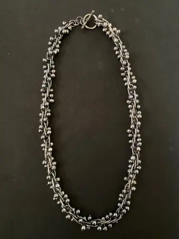 빈티지 DNA 체인 링크 실버 목걸이