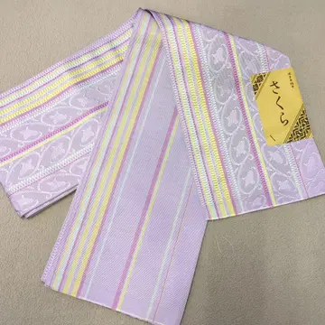 순수 실크 하카타 오리 반폭 오비 1