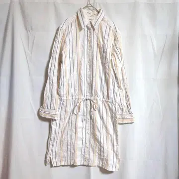 Nanashi 나나시 셔츠 원피스 랜덤 스트라이프 허리밴딩 ( F )