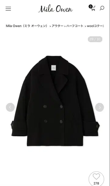 Mila Owen 코쿤 실루엣 피코트