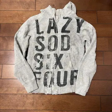 LAZY SOD SIX FOUR 그레이 후드티 S