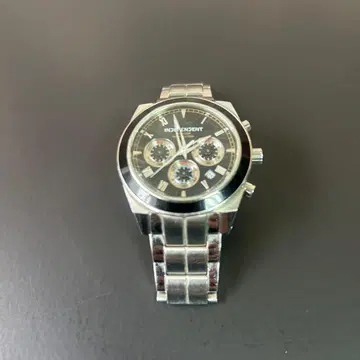 INDEPENDENT 블랙 크로노그래프 손목시계