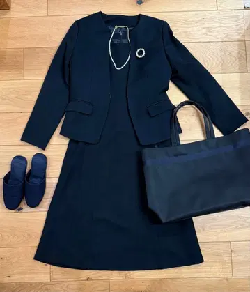 졸업입학식 네이비 수트 백 액세서리 세트 L 사이즈