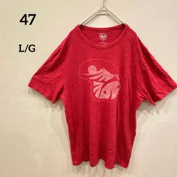 새상품급 47 [ L/G ] 레드 T셔츠 반팔 남성용 여성용 로고 빨간색