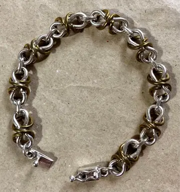 멕시코제 vintage 925 브라스 콤비 링크 팔찌