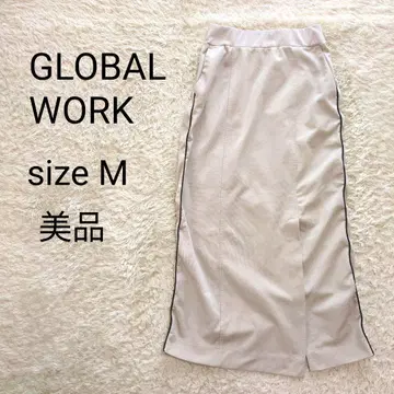 [새상품급] 글로벌 워크 맨투맨 원단 타이트 롱 스커트 M 베이지