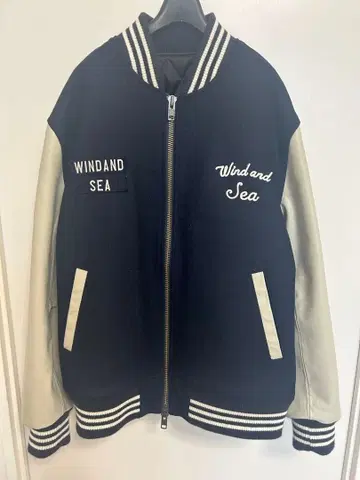 WIND AND SEA 바시티 자켓 네이비
