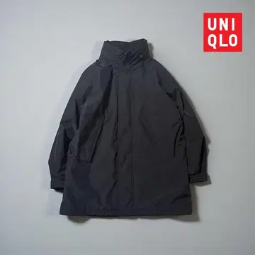 컨디션 최상 UNIQLO 방풍 테디드 코트 M 블랙 후드 부착