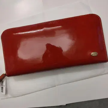 Dakota 오렌지 장지갑 광택 마감 미사용