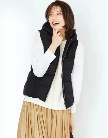 클리닝 완료 any sis 워셔블 서지 트윌 후드 다운 베스트