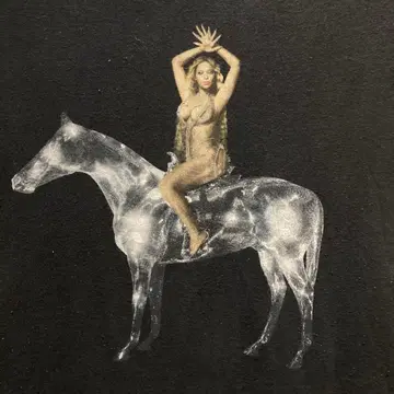 레어 비욘세 르네상스 반팔 티셔츠 뮤지션 구제 의류 블랙 블랙