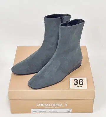 새상품급 코르소 로마 (36) 스웨이드 숏부츠 그레이 관xx32