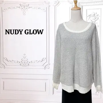 [누디글로우] 니트/스웨터 [4L] 그레이/화이트 올 패턴 빅사이즈