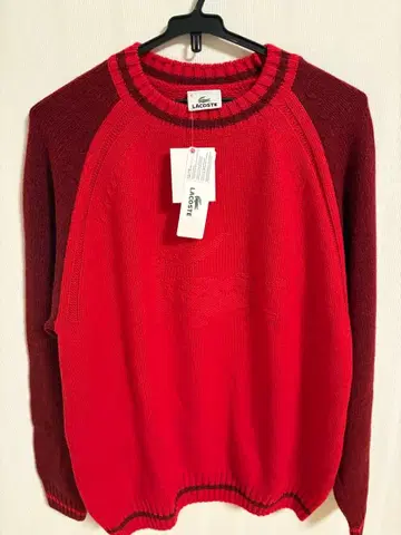 LACOSTE 래글런 슬리브 니트 스웨터 레드
