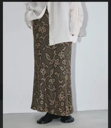 [TODAYFUL] 미사용 새상품 38 자카드 리프 펜슬 스커트