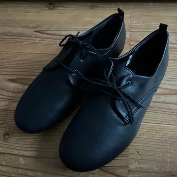 [ 미사용 새상품 ] 무인양품 가죽 레이스업 슈즈 블랙 23.5cm