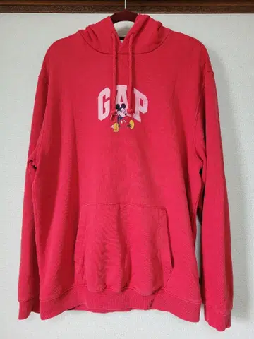 [ GAP ] 미키 후드 부착 후드티 빨간색 M 사이즈