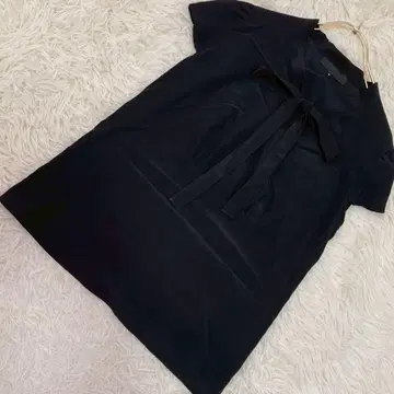 UNTITLED 리본 타이 블라우스 블랙 2 오피스 깔끔 고급